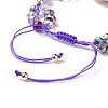 7Pcs 7 Color Lampwork Evil Eye & Glass Braided Bead Bracelets Set BJEW-JB08907-10