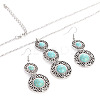 Bohemian Style Alloy & Synthetic Turquoise Pendant Necklaces & Dangle Earrings Sets WG43411-08-2