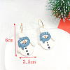 Christmas Polymer Clay & Brass Dangle Stud Earrings FS-WGF7104-08-1