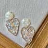 Alloy Acrylic Stud Dangle Earrings WGFC942-01-1
