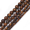 4 Strands 4 Style Natural Grade AB Tiger Eye Round Beads Strands G-TA0001-27-10