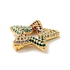 Rack Plating Brass Micro Pave Cubic Zirconia Linking Rings KK-D078-02G-04-4