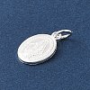 999 Fine Silver Oval with Virgin Religious Medal Charms with Jump Rings STER-C006-01S-2