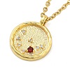 304 Stainless Steel Cubic Zirconia Constellation Flat Round Pendants STAS-S145-01D-2