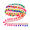 10 Yards Polyester Pom Pom Ball Tassel Ribbons DIY-PH0033-31-6