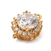 925 Sterling Silver Clear Cubic Zirconia Connector Charms STER-U009-02G-2