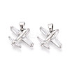 Brass Micro Pave Cubic Zirconia Pendants KK-T073-51P-1