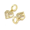 Brass Micro Pave Cubic Zirconia European Dangle Charms KK-D325-19G-01-2