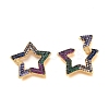 Brass Micro Pave Cubic Zirconia Spring Gate Rings KK-M206-01G-01-3