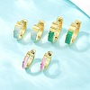 304 Stainless Steel Enamel Hoop Earrings EJEW-K268-19G-02-1