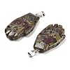 Natural Dragon Blood Carved Pendants G-K369-01P-09-2