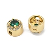 Rack Plating Brass Micro Pave Cubic Zirconia Flat Round Beads LS-KK-C007-13G-05-2