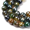 Electroplated Natural Agate Beads Strands G-B191-A07-8mm-19-3