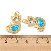 Brass Micro Pave Cubic Zirconia with Synthetic Opal Pendants KK-D096-04A-G-3
