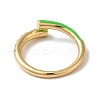Rack Plating Brass Cubic Zirconia Open Cuff Rings for Women RJEW-S407-04C-3
