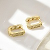 Oval Brass Micro Pave Clear Cubic Zirconia Hoop Earrings EJEW-D311-047G-3