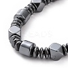 Disc & Column & Polygon Synthetic Hematite Beaded Necklace with Magnetic Clasp for Men Women G-C006-03-2
