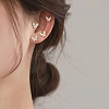 Clear Cubic Zirconia Butterfly Stud Earrings LS-EJEW-G351-01G-3