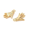 Brass Micro Pave Clear Cubic Zirconia Charms KK-B160-28G-2