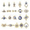 20Pcs 20 Styles Evil Eye Alloy Enamel & Rhinestone Pendants and Connector Charms Findings Kits ENAM-YW0005-60-1
