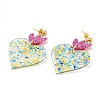 Acrylic Heart Dangle Stud Earrings EJEW-F327-02A-2