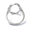 Adjustable 925 Sterling Silver Open Bezel Ring Settings STER-K179-17P-3