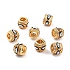 Real 18K Gold Plated Brass Micro Pave Clear Cubic Zirconia Beads ZIRC-Z023-01-2