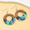 Wood & Resin Dangle Earrings WG44CA1-04-1