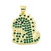 Real 18K Gold Plated Brass Micro Pave Cubic Zirconia Pendants KK-R159-32G-1