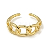 Curb Chain Shape Brass Open Cuff Rings for Women RJEW-Z050-09G-2