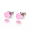 Spray Paint 304 Stainless Steel Stud Earrings EJEW-L215-56C-P-1