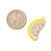 Glass Seed Beaded Lemon Slice Pendants PALLOY-MZ00813-2