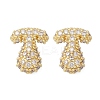 Brass Micro Pave Cubic Zirconia Stud Earrings EJEW-Z091-04G-T-2