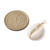 Natural Cowrie Shell Copper Wire Wrapped Pendants X-PALLOY-JF02277-03-2