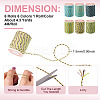 6 Rolls 6 Colors 4-Ply Polycotton Cord with Metallic Thread OCOR-TA0003-05A-3