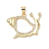 Brass Micro Pave Cubic Zirconia Pendants KK-D426-19A-G-1