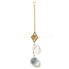 Wire Wrapped Nuggets Natural Quartz Crystal Pendant Decorations HJEW-C008-01A-G-1