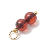 Natural Amber Round Pendants PALLOY-JF04989-5