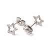 Non-Tarnish 304 Stainless Steel Hollow Out Star Stud Earrings for Women EJEW-C004-05P-2