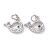 Rack Plating Brass Micro Pave Clear Cubic Zirconia Pendants KK-Z039-19P-1