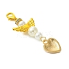 Angel ABS Plastic Imitation Pearl Pendant Decorations HJEW-JM02859-02-4