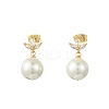 Brass Micro Pave Cubic Zirconia Stud Dangle Earrings for Women EJEW-JE07280-01-2