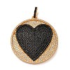 Brass Micro Pave Cubic Zirconia Pendants KK-U076-15G-2