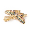 Brass Micro Pave Cubic Zirconia Pendants KK-E005-14G-02-3