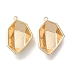 Brass Pendant Rhinestone Settings KK-C079-13G-1