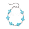 Synthetic Turquoise & Non-magnetic Hematite Beaded Bracelets for Women BJEW-JB12222-02-2