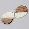 Opaque Resin & Walnut Wood Pendants X-RESI-S389-010A-C04-2