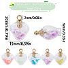 50Pcs 5 Colors Glow in the Dark Luminous Glass Pendants GLAA-SC0001-79-2