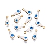 Antique Golden Plated Brass Enamel Charms KK-Q571-02C-1