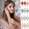 24Pcs 12 Colors Brass Pave Faceted Glass Connector Charms KK-UN0005-53-5